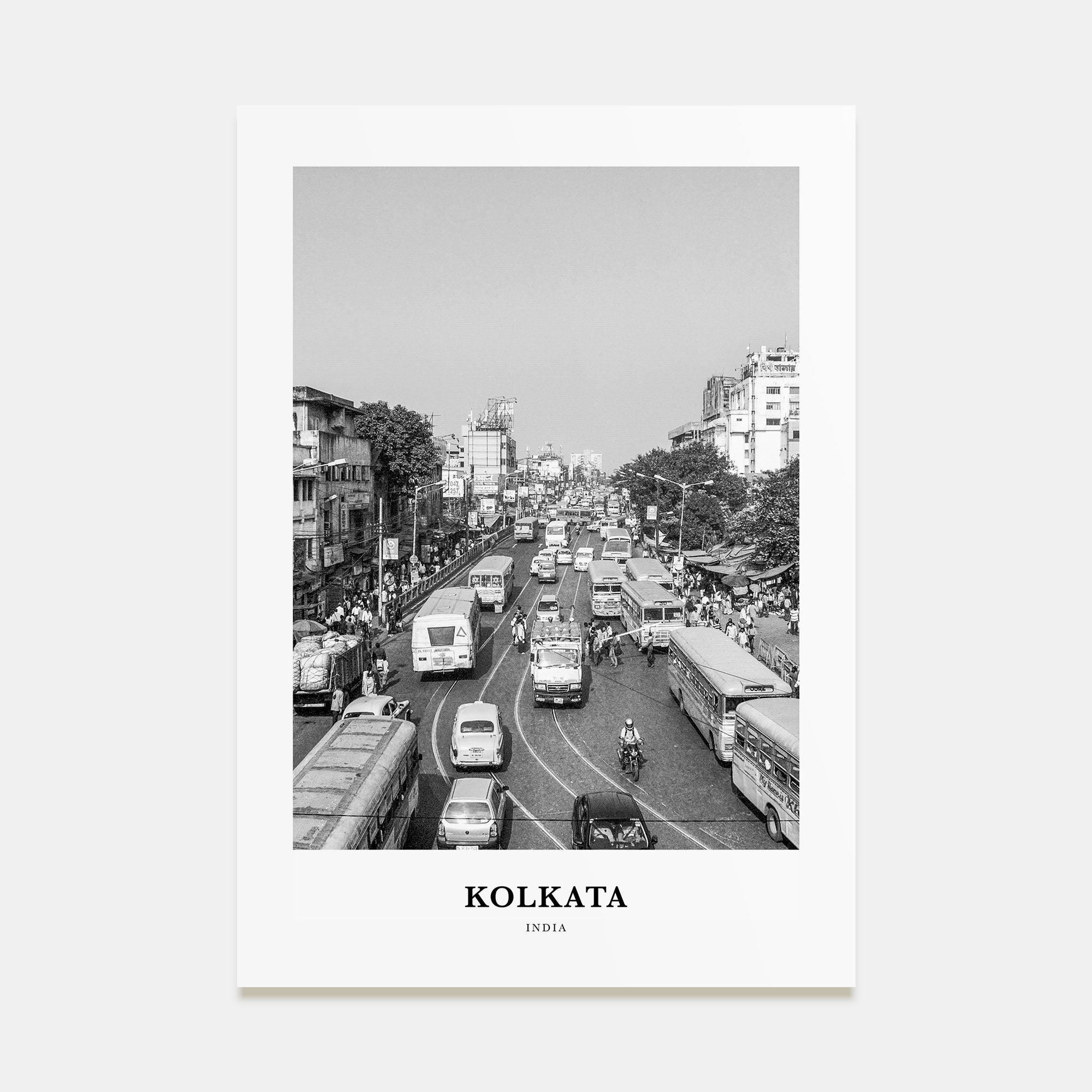 Kolkata Portrait B&W Poster