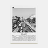 Kolkata Travel B&W Poster