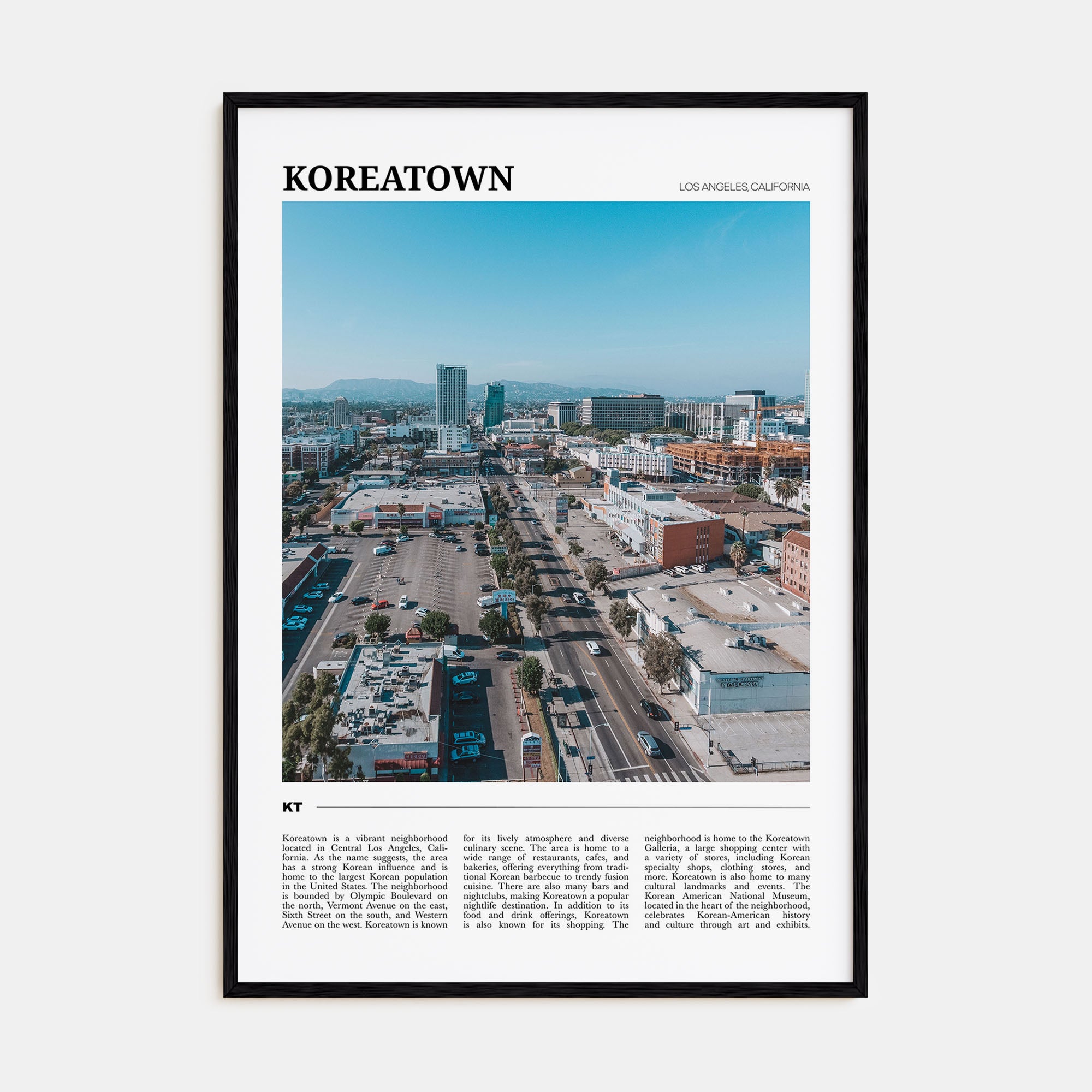 Koreatown, Los Angeles Travel Color Poster