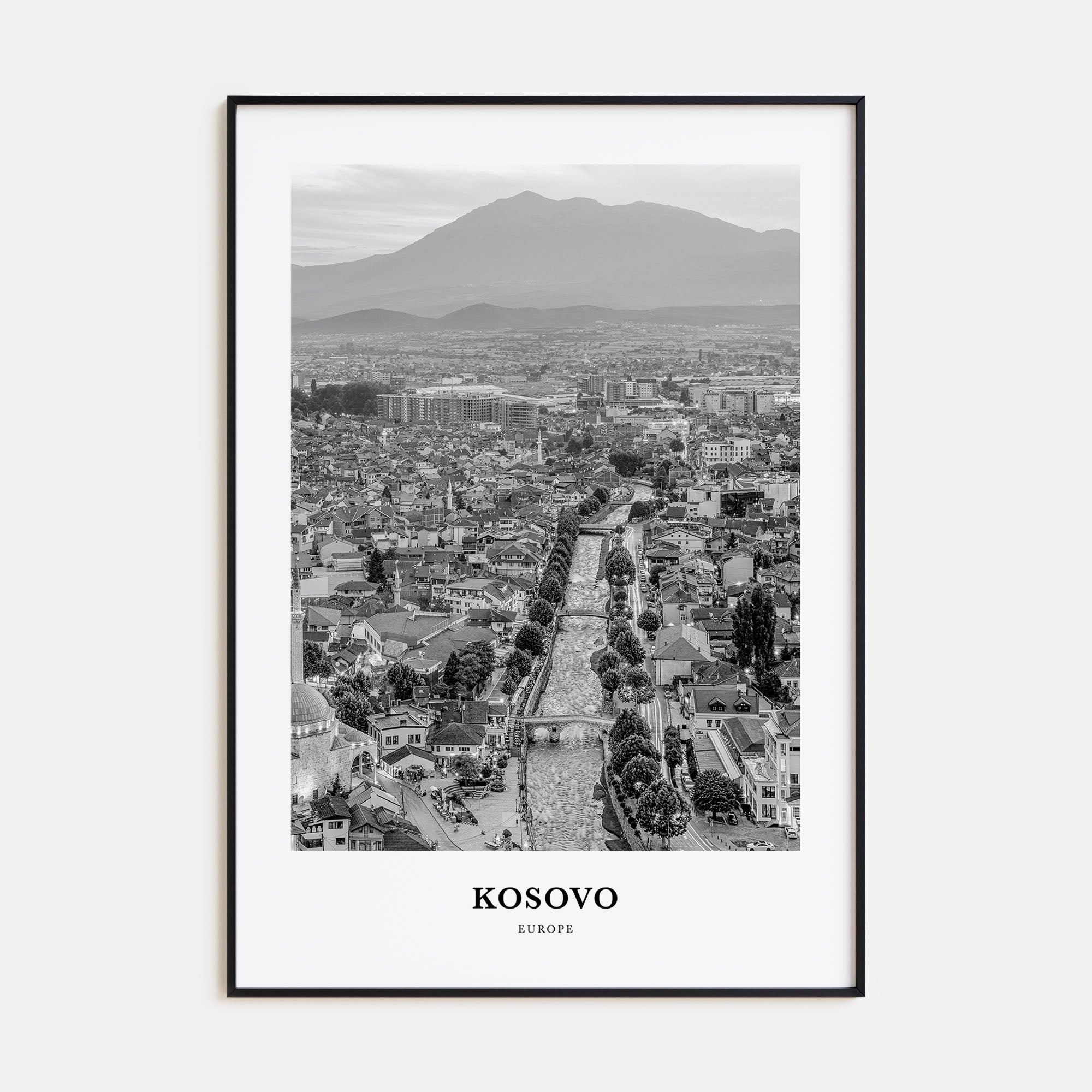 Kosovo Portrait B&W Poster