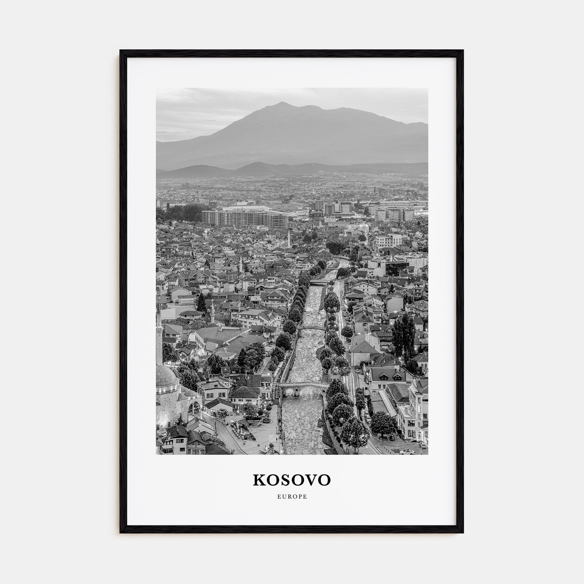 Kosovo Portrait B&W Poster
