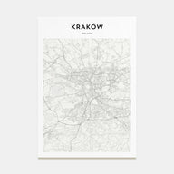 Kraków Map Portrait Poster