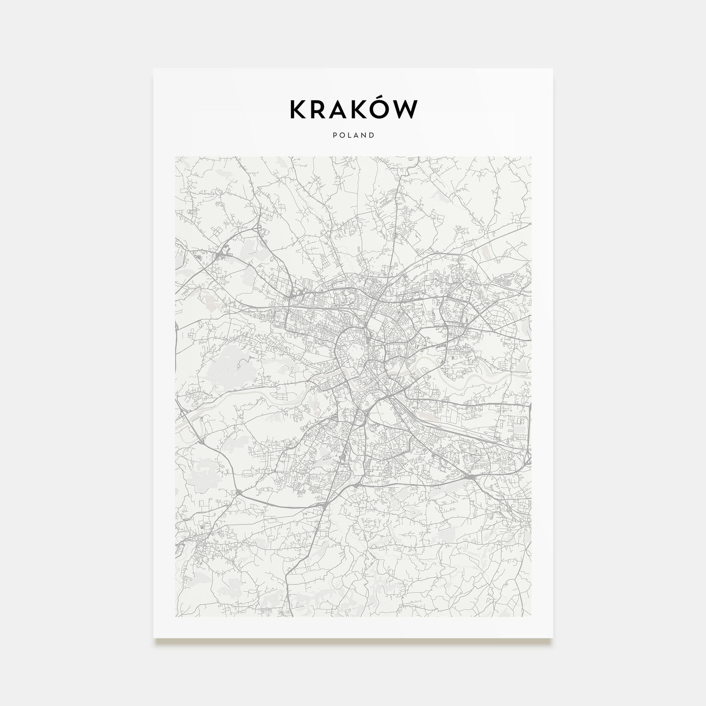 Kraków Map Portrait Poster