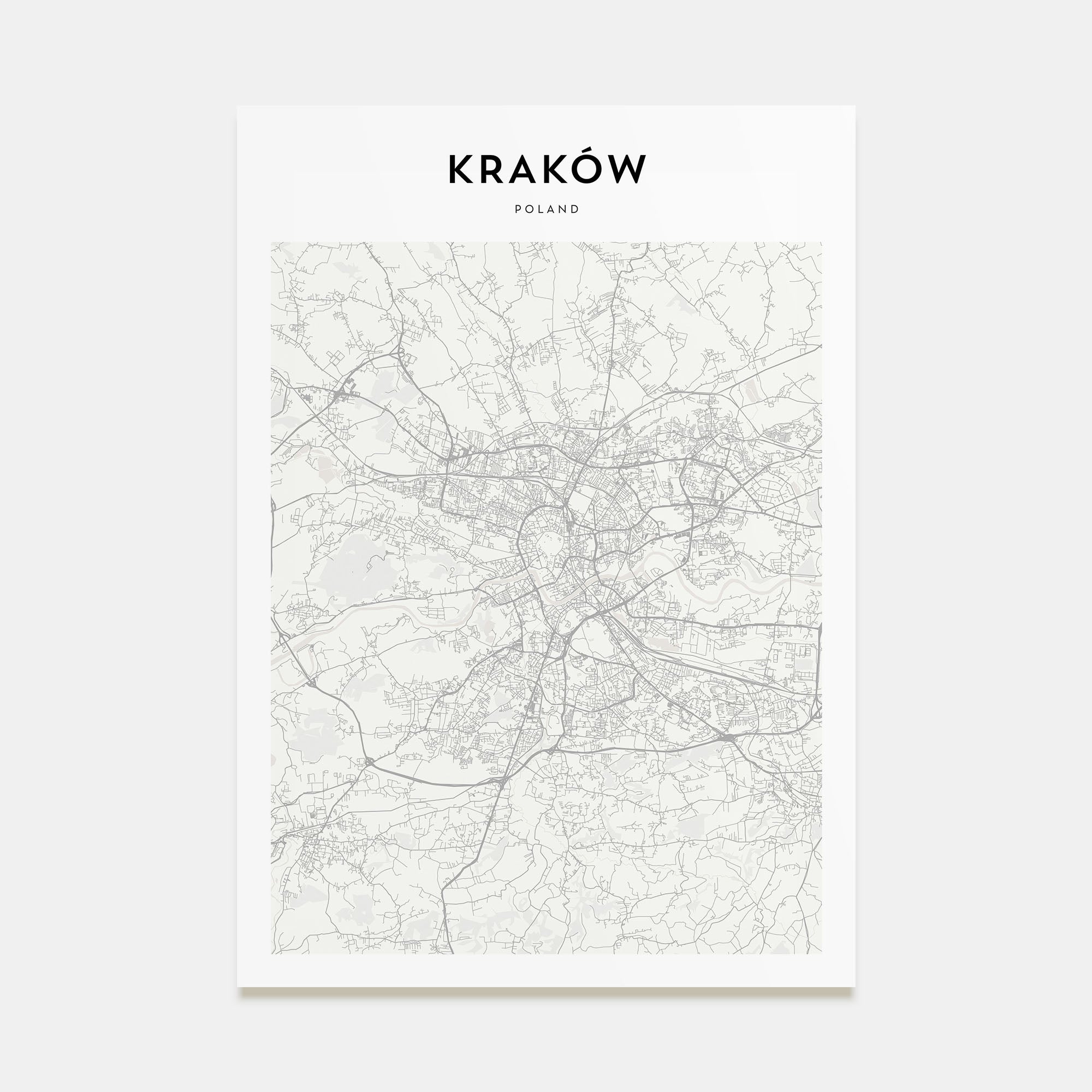 Kraków Map Portrait Poster