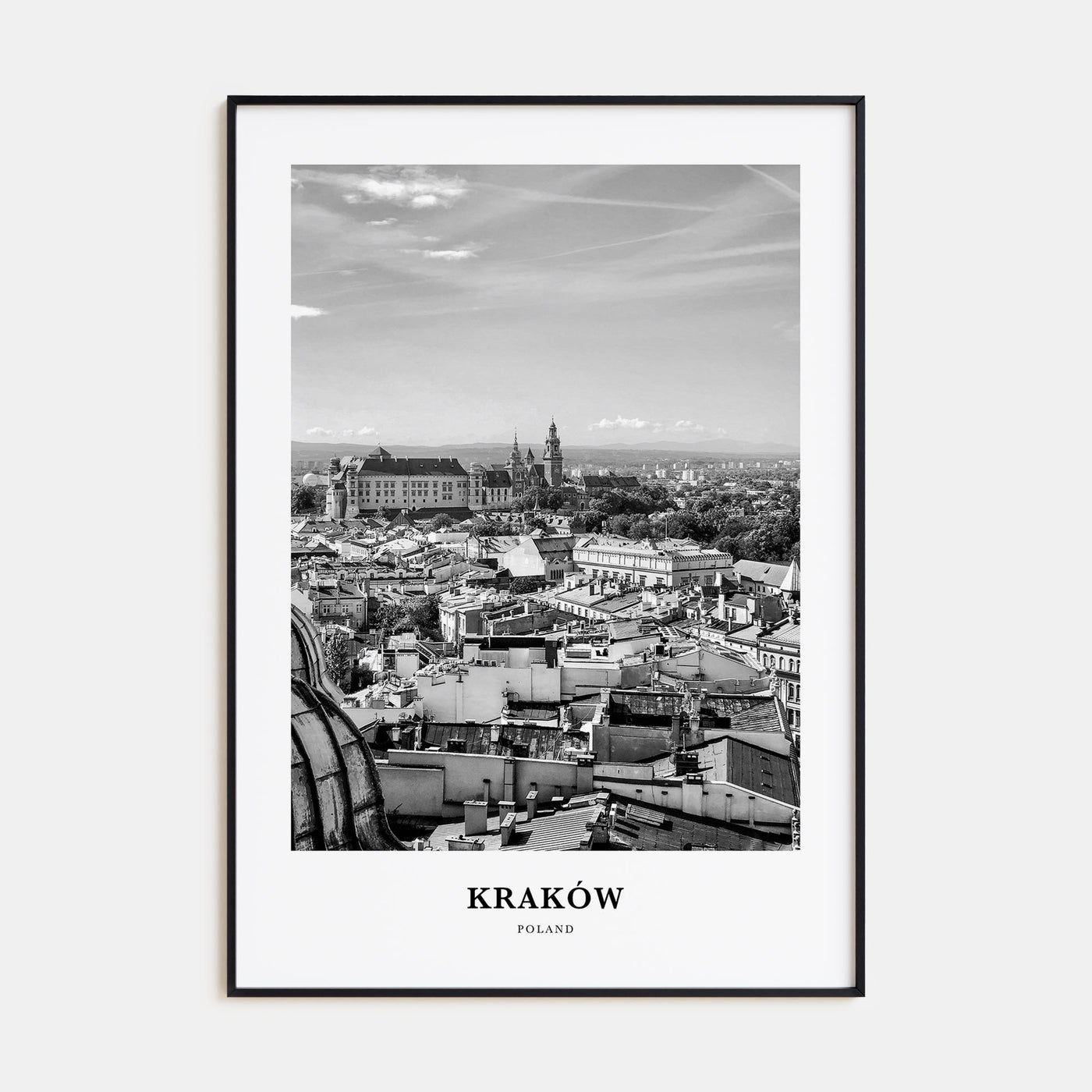 Kraków Portrait B&W Poster