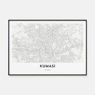 Kumasi Map Landscape Poster