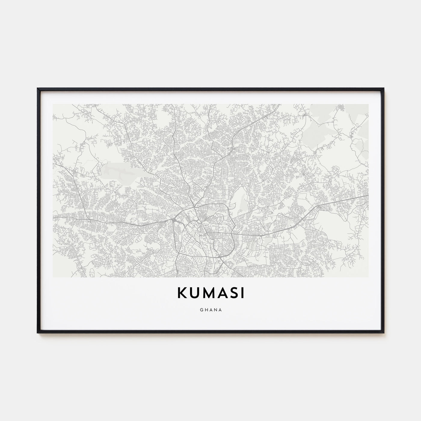 Kumasi Map Landscape Poster