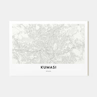 Kumasi Map Landscape Poster