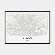 Kumasi Map Landscape Poster