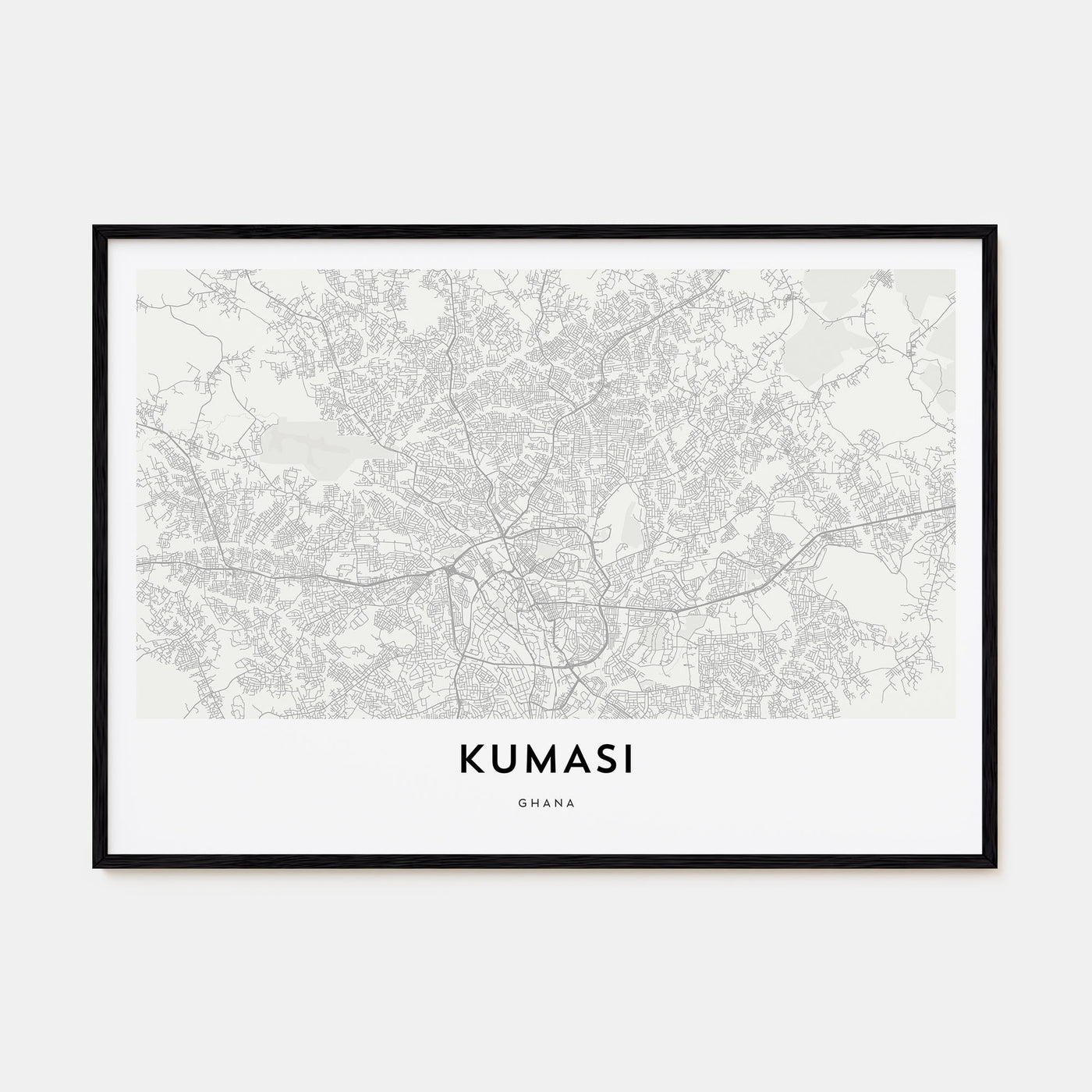 Kumasi Map Landscape Poster