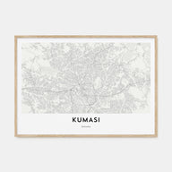 Kumasi Map Landscape Poster
