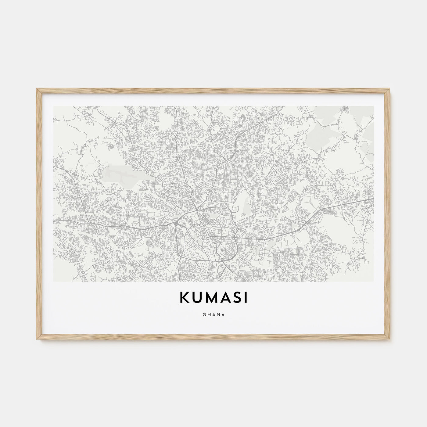 Kumasi Map Landscape Poster