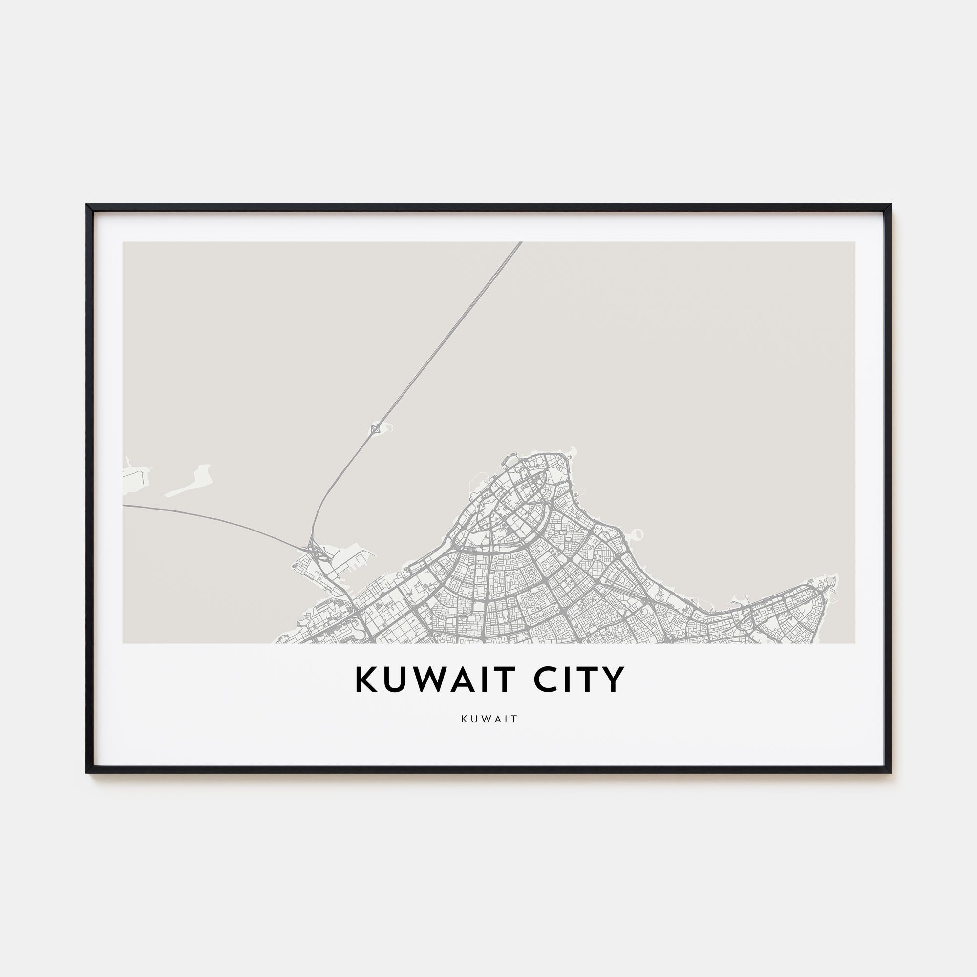 Kuwait City Map Landscape Poster