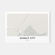Kuwait City Map Landscape Poster
