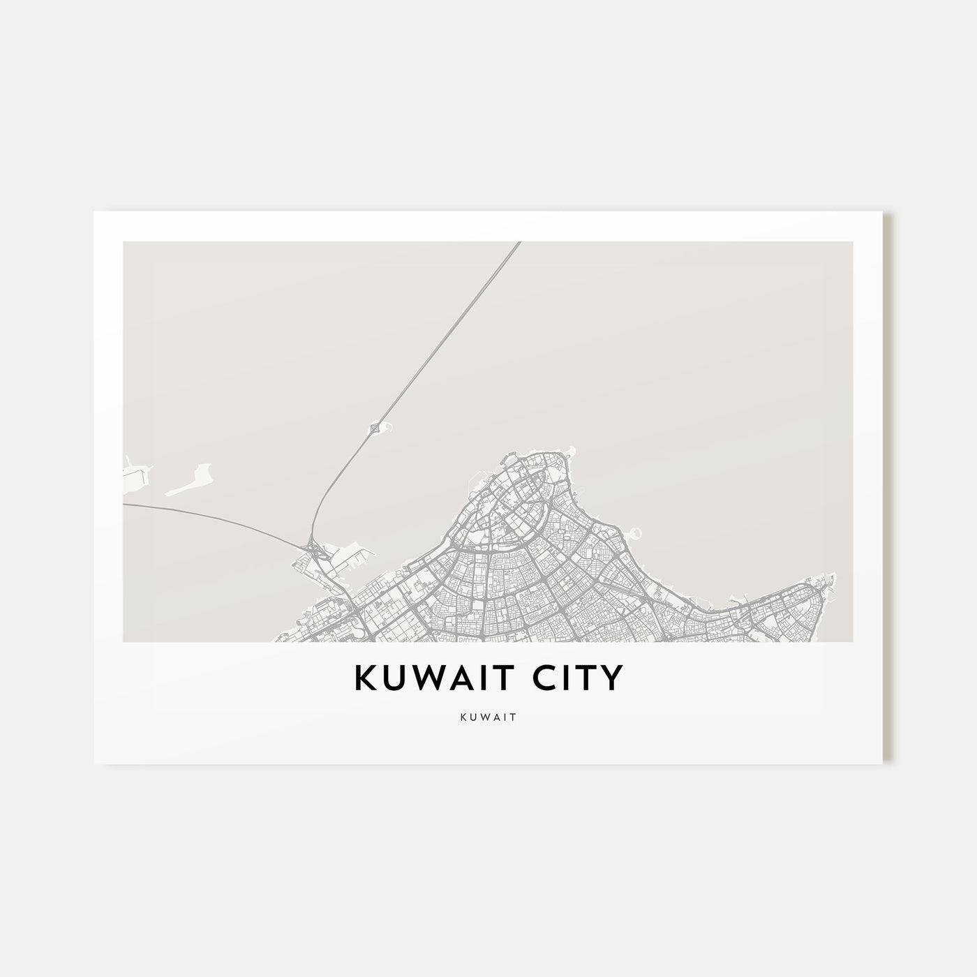 Kuwait City Map Landscape Poster