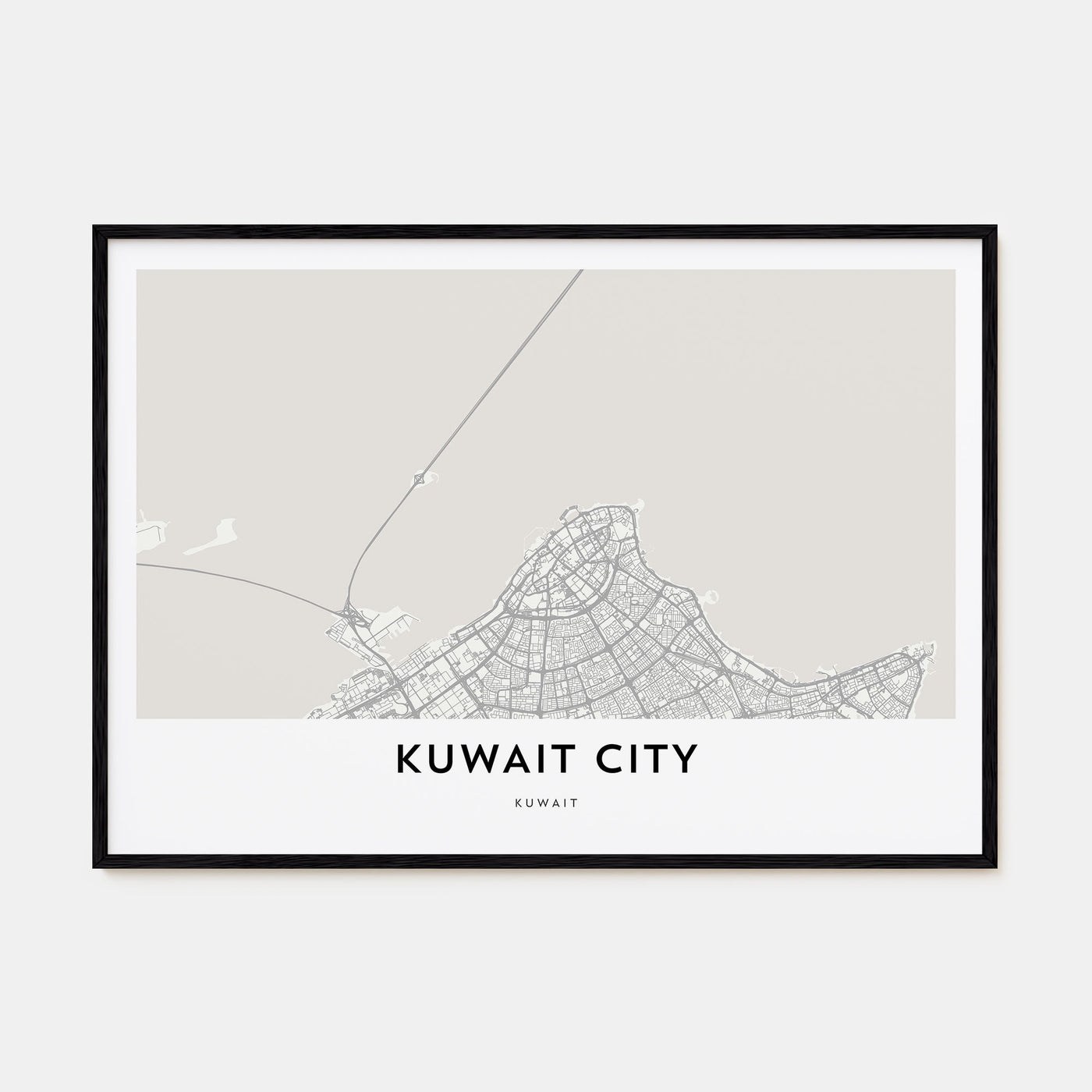 Kuwait City Map Landscape Poster