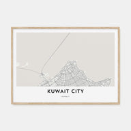 Kuwait City Map Landscape Poster