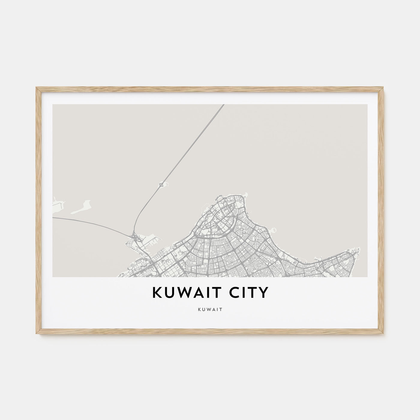Kuwait City Map Landscape Poster
