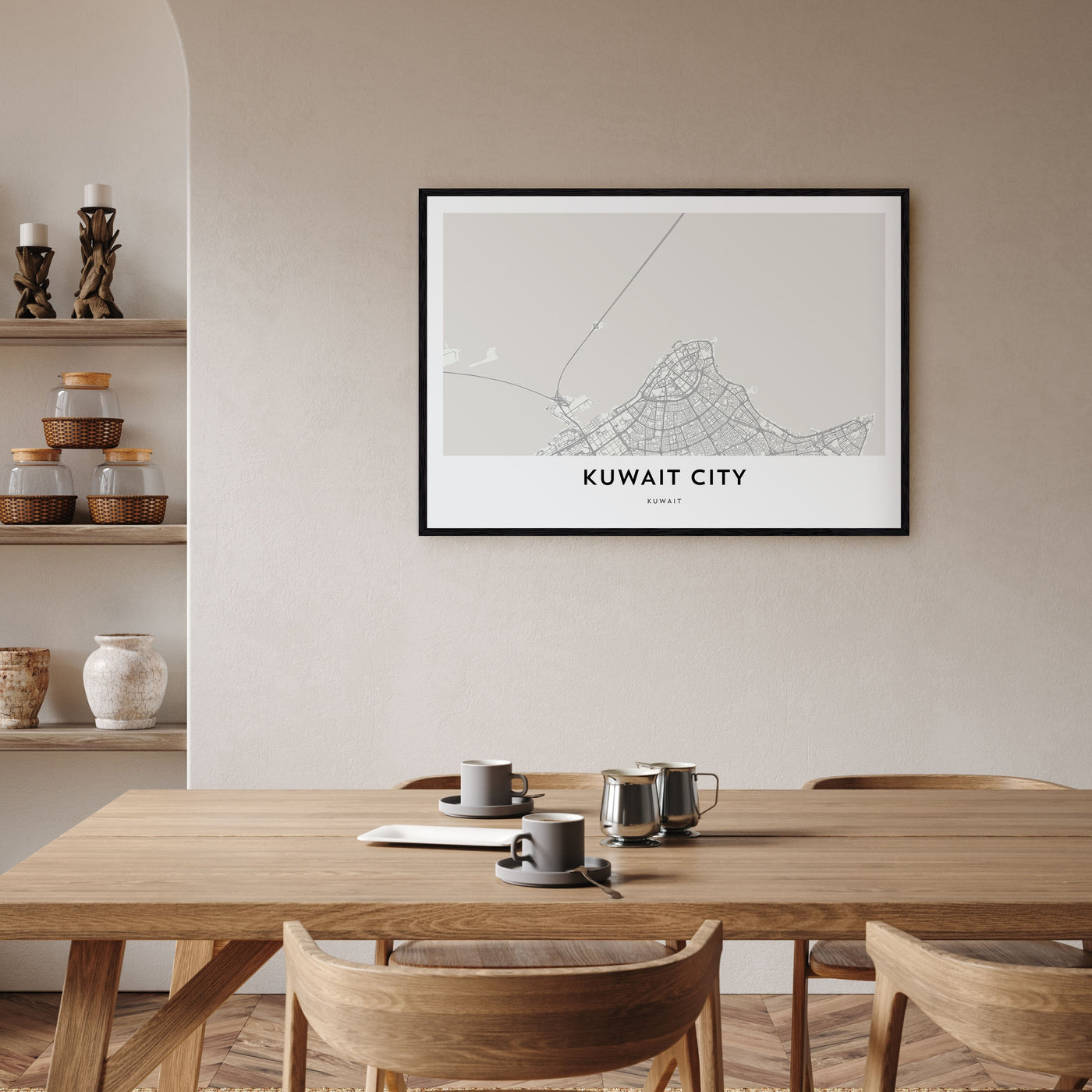 Kuwait City Map Landscape Poster