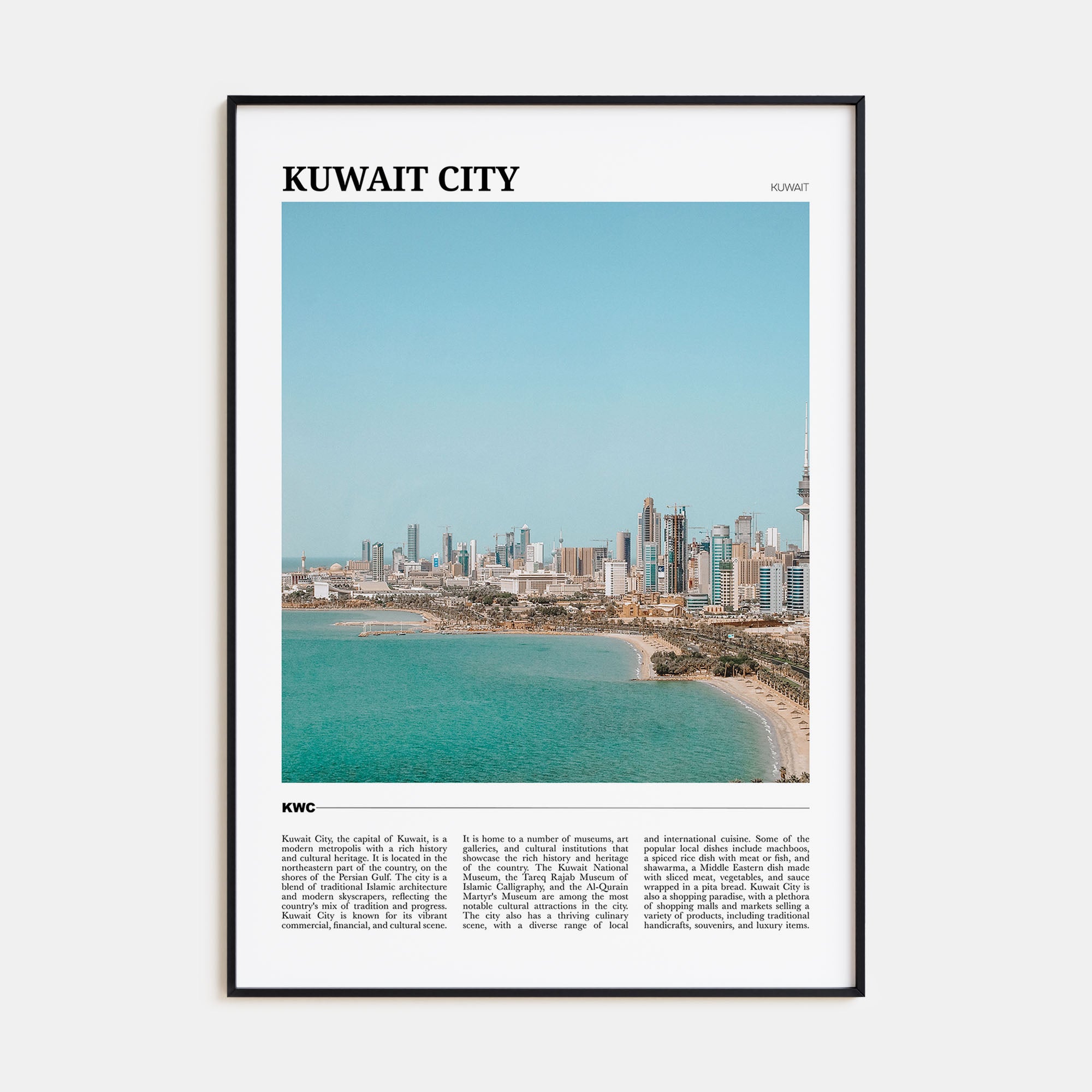 Kuwait City Travel Color Poster