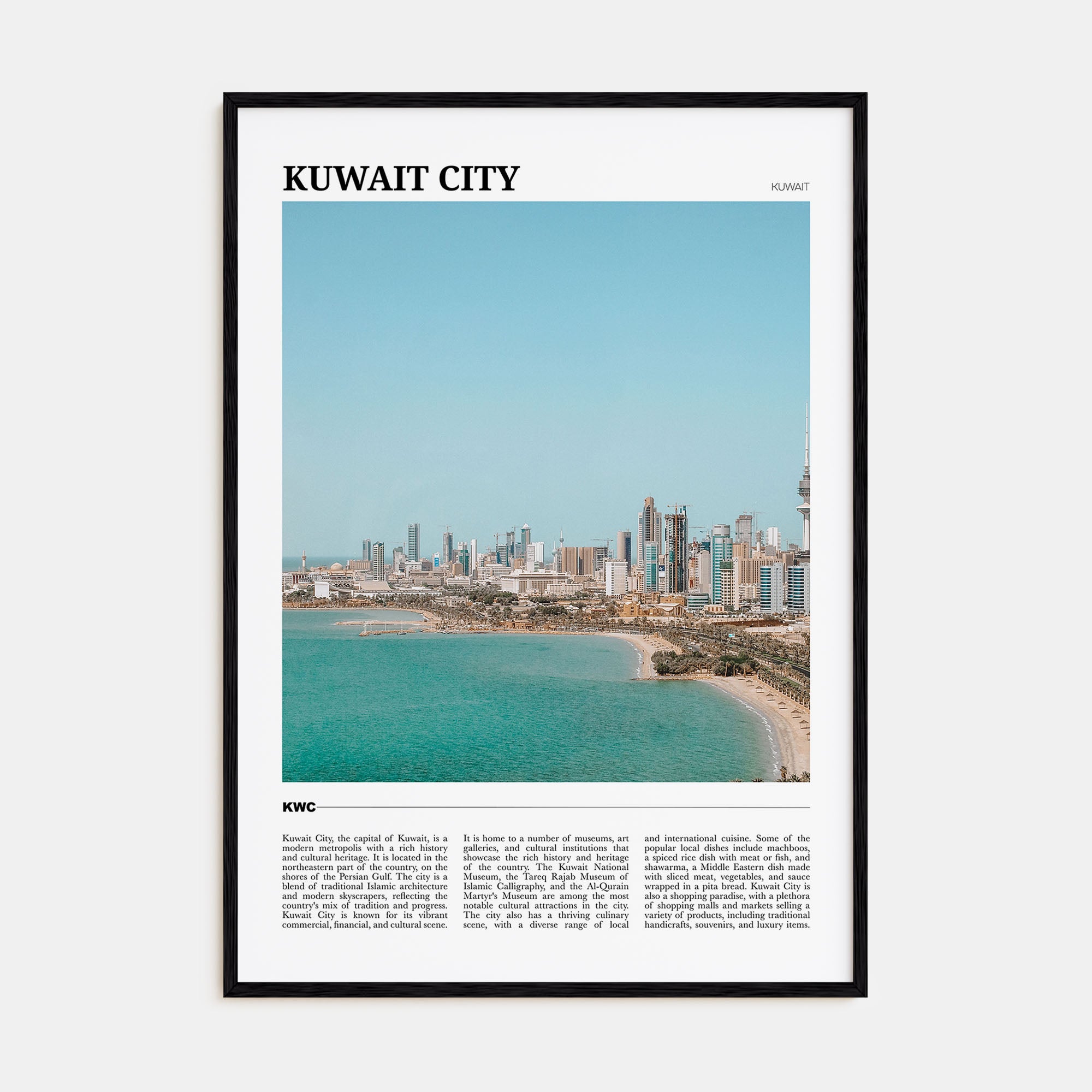 Kuwait City Travel Color Poster