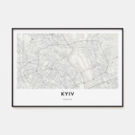 Kyiv Map Landscape Poster