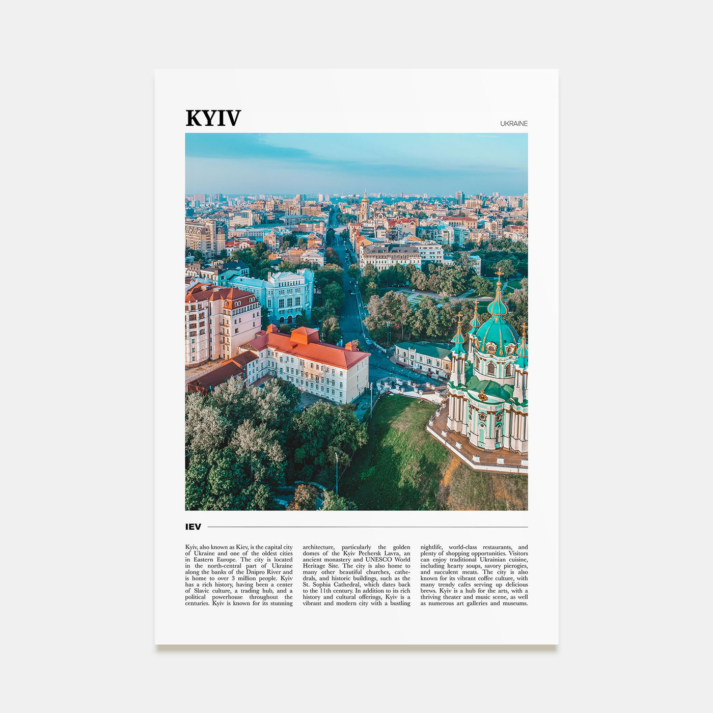 Kyiv Travel Color Poster