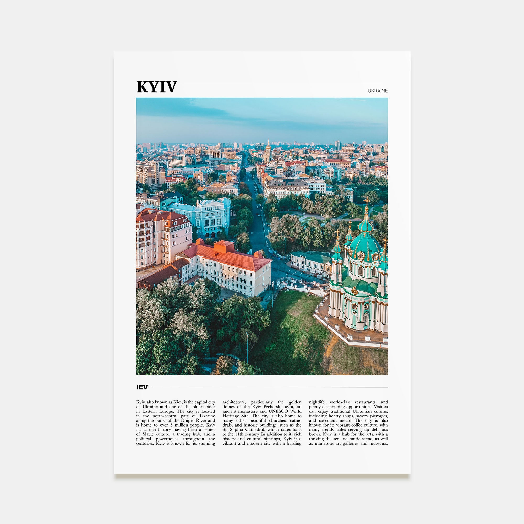Kyiv Travel Color Poster