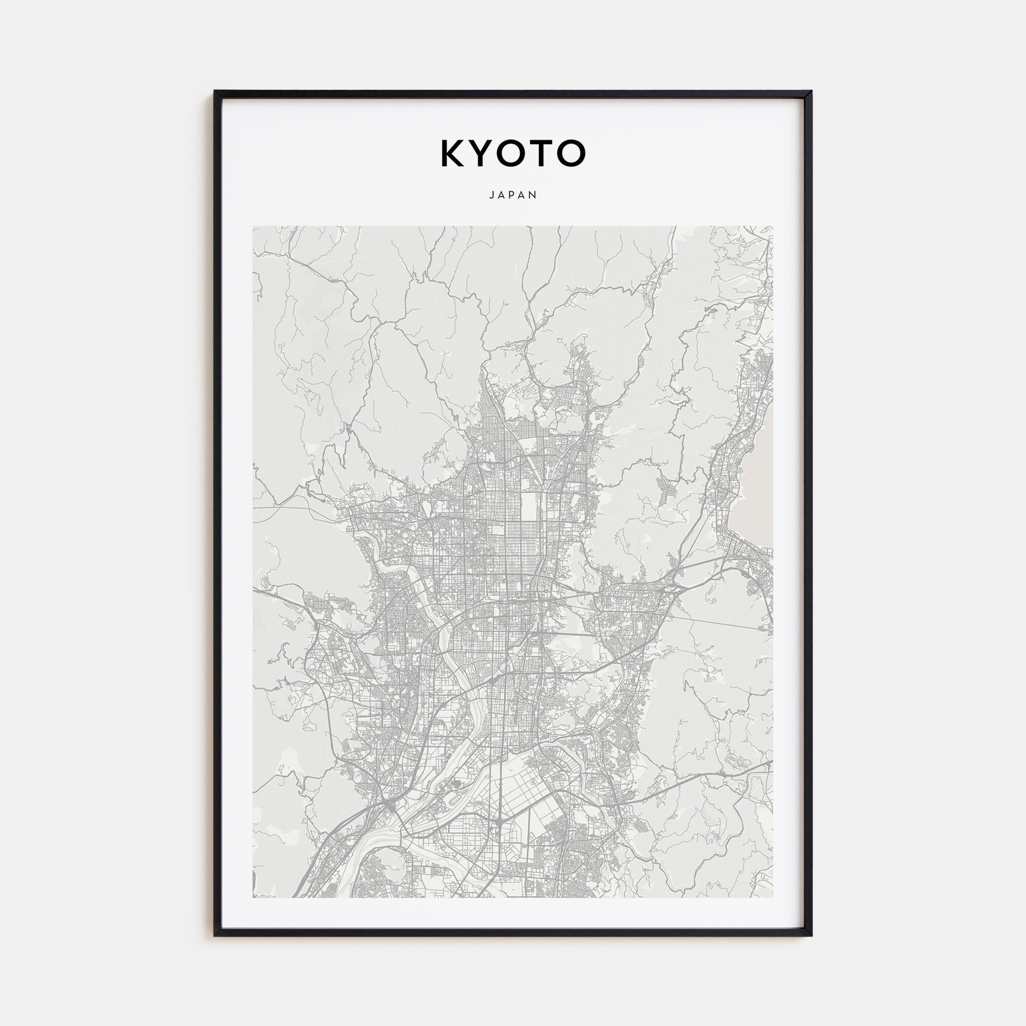 Kyoto Map Portrait Poster