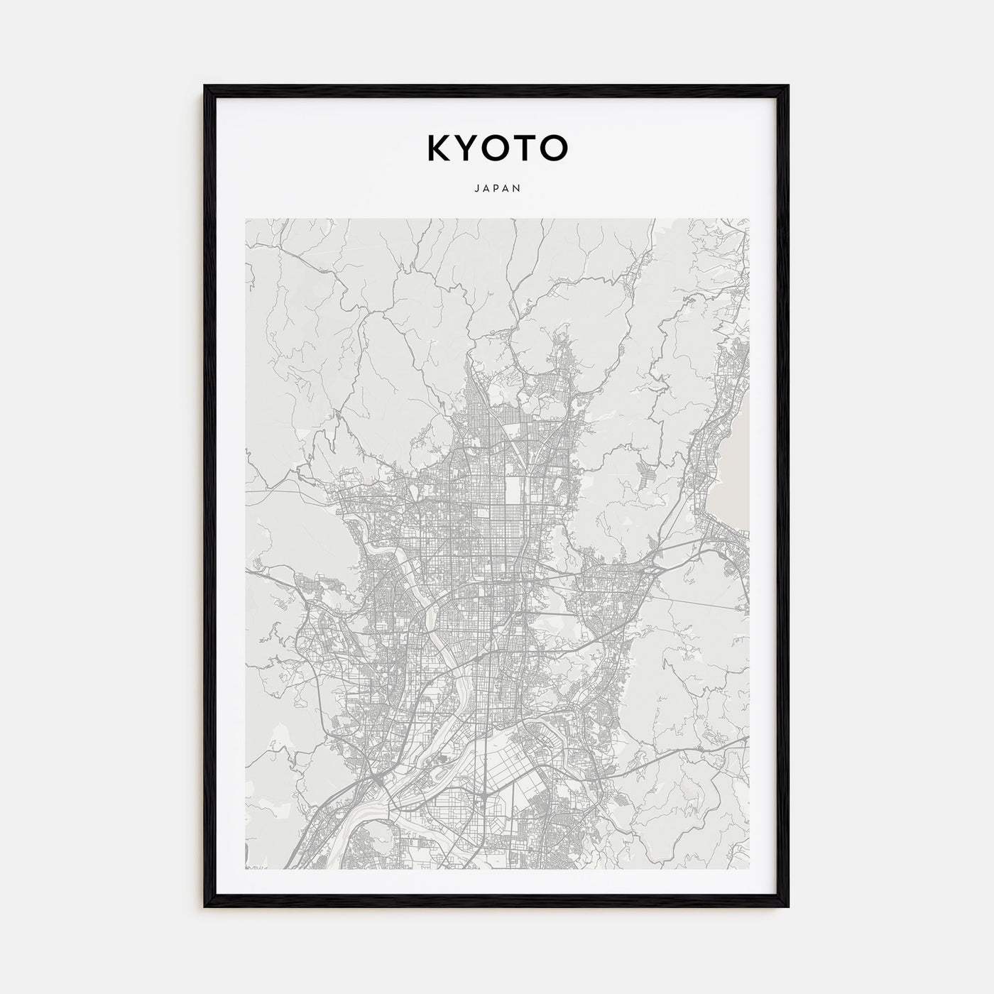 Kyoto Map Portrait Poster