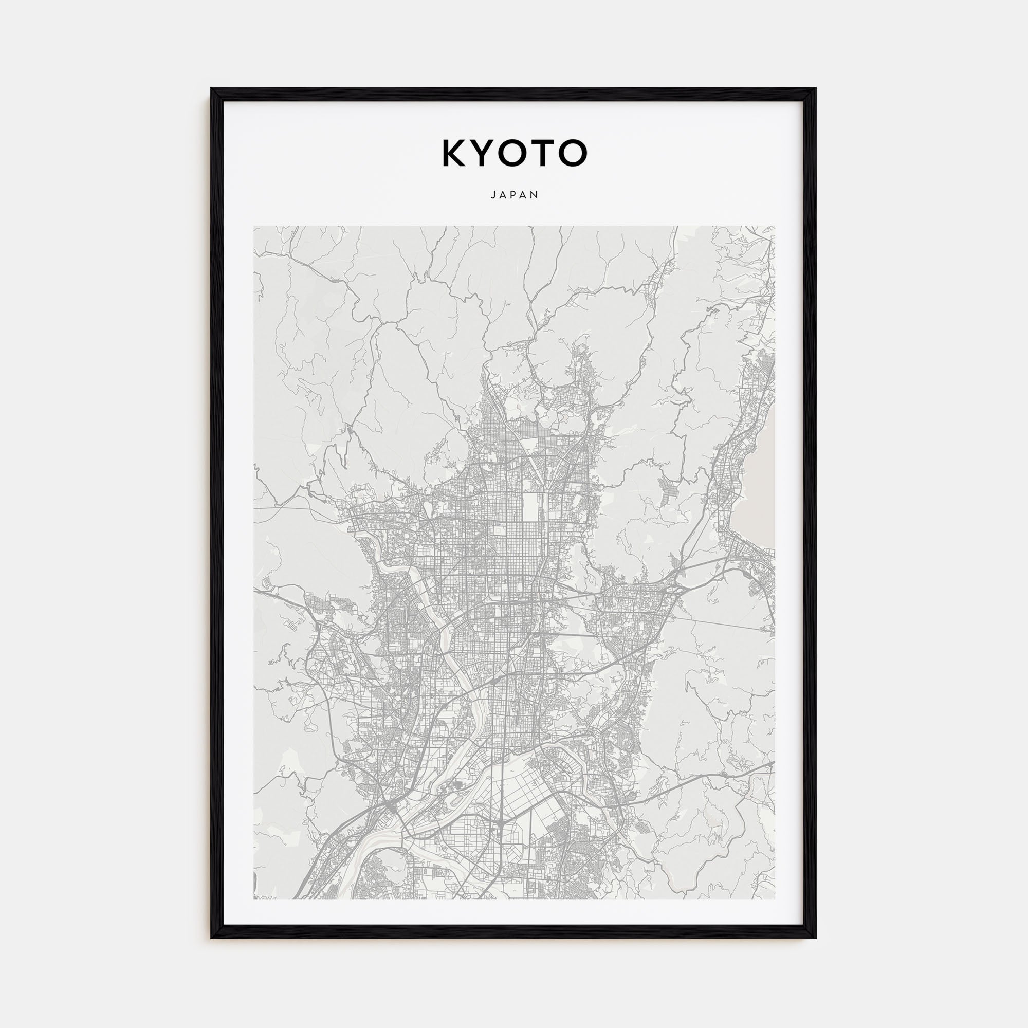 Kyoto Map Portrait Poster