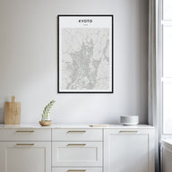 Kyoto Map Portrait Poster
