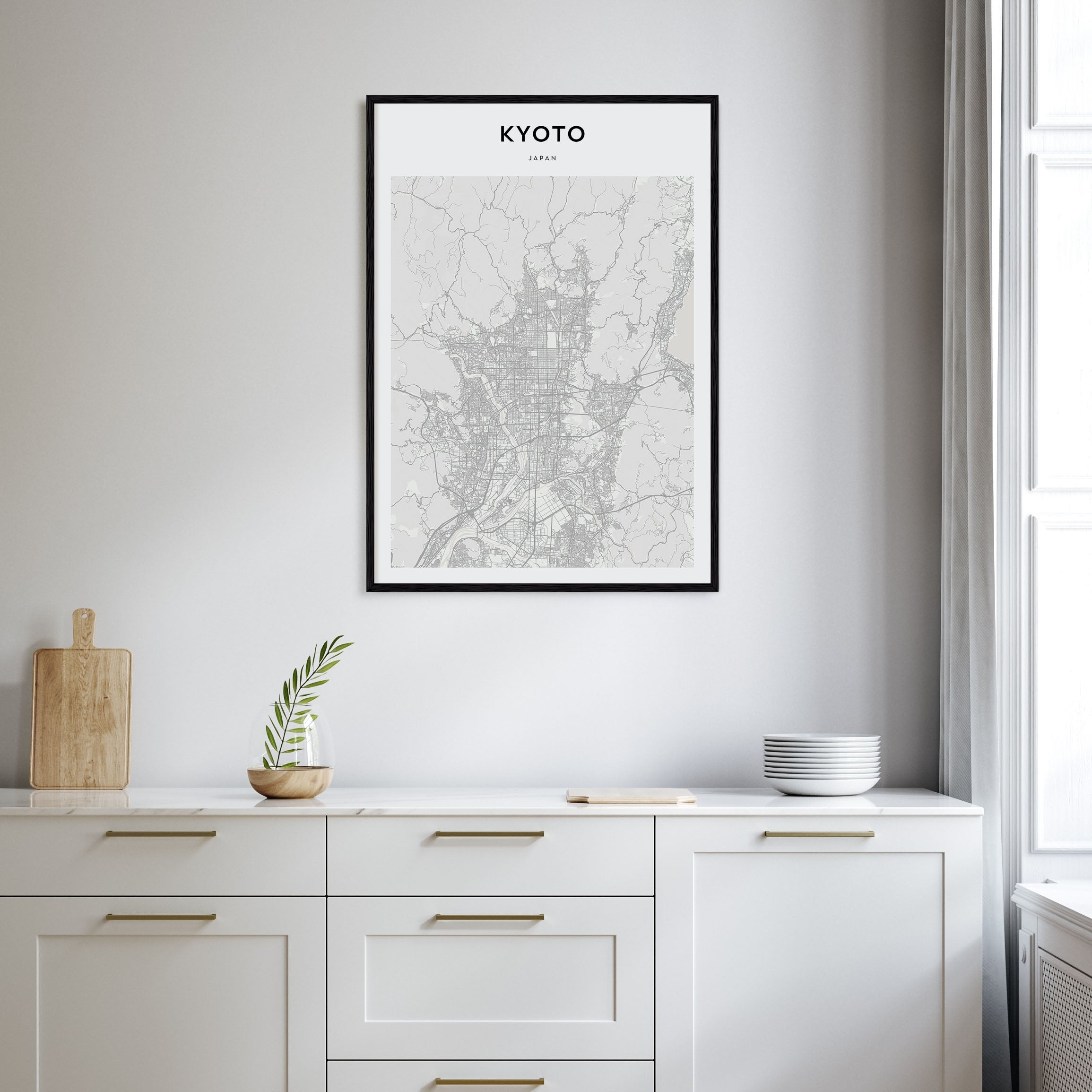Kyoto Map Portrait Poster