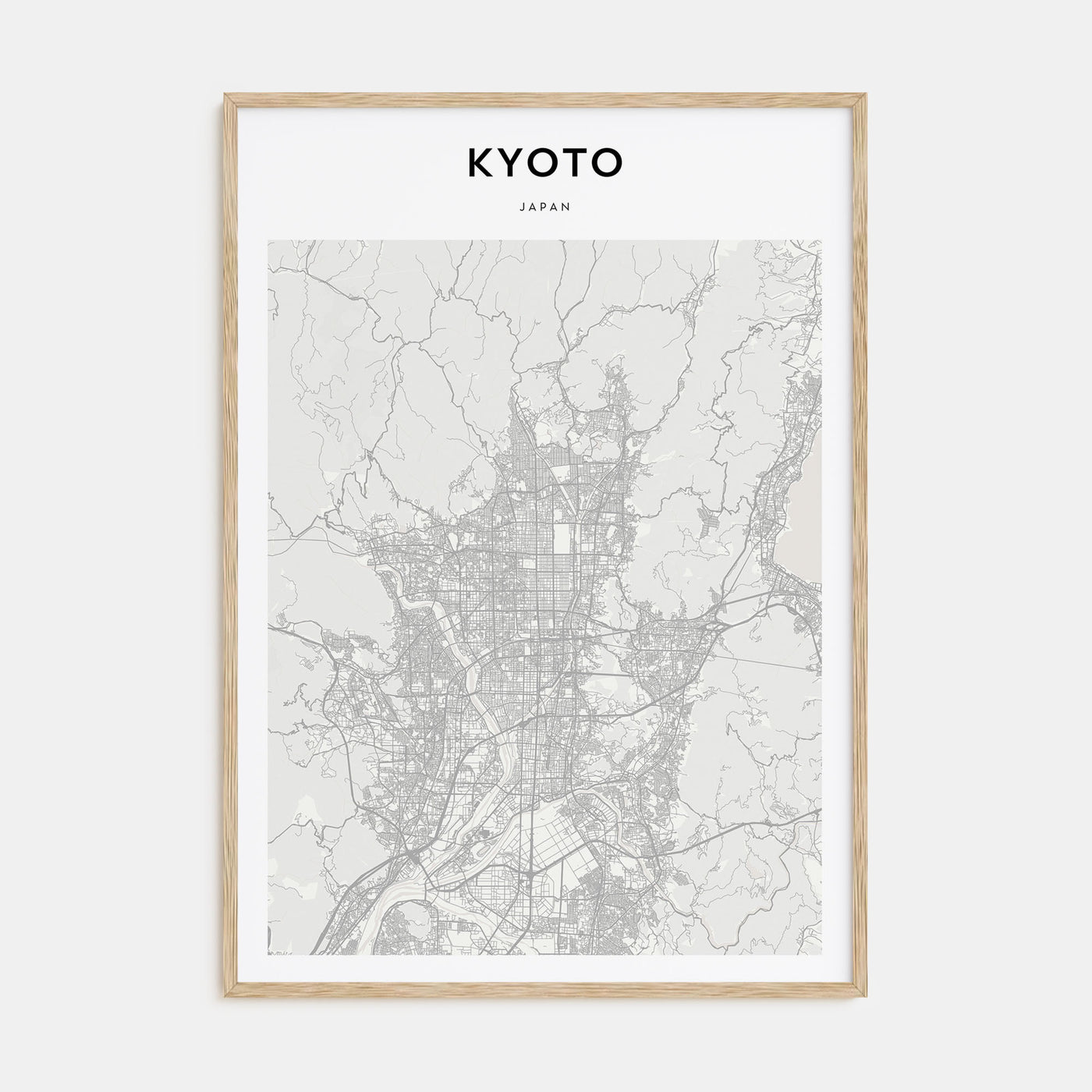 Kyoto Map Portrait Poster