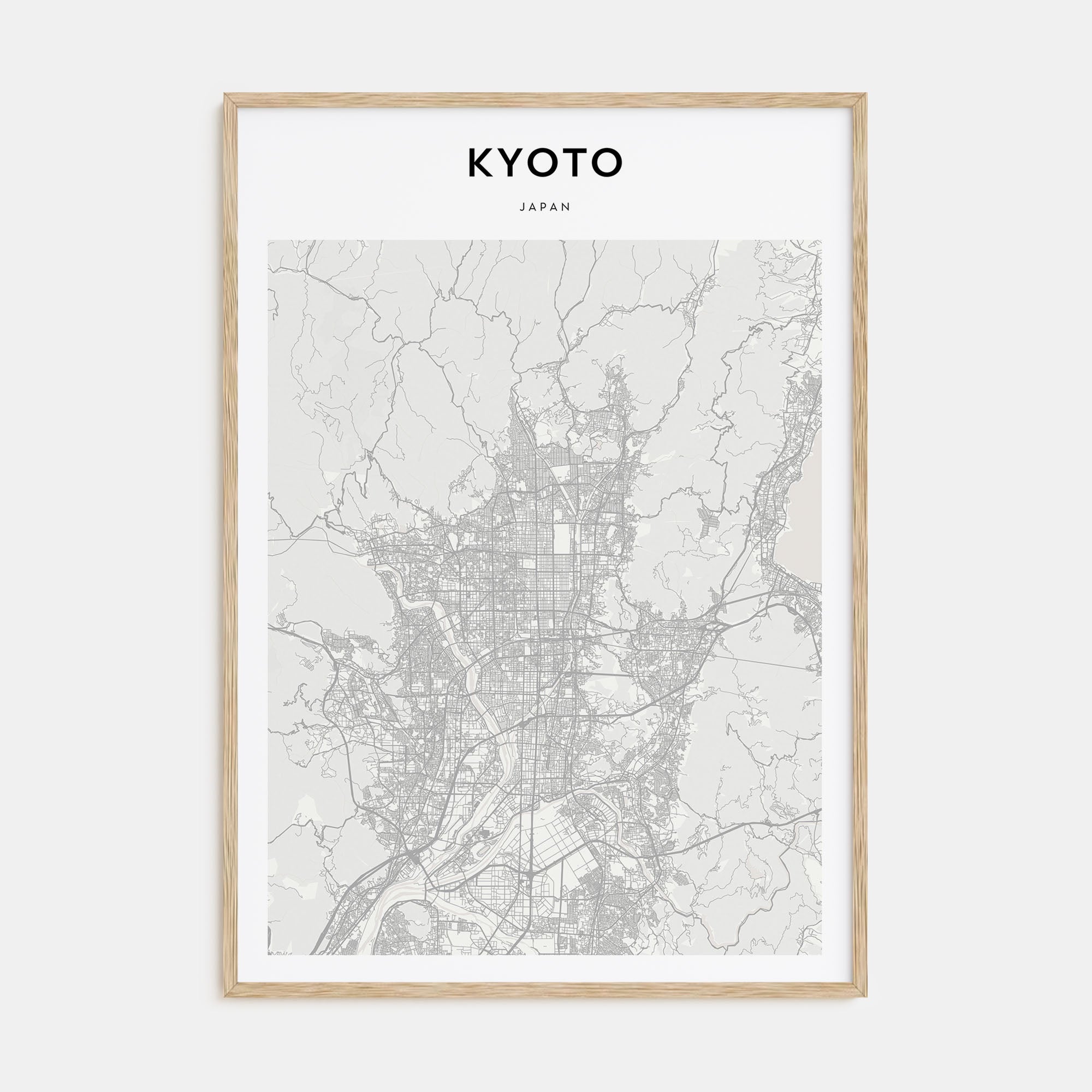 Kyoto Map Portrait Poster
