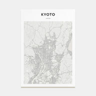 Kyoto Map Portrait Poster