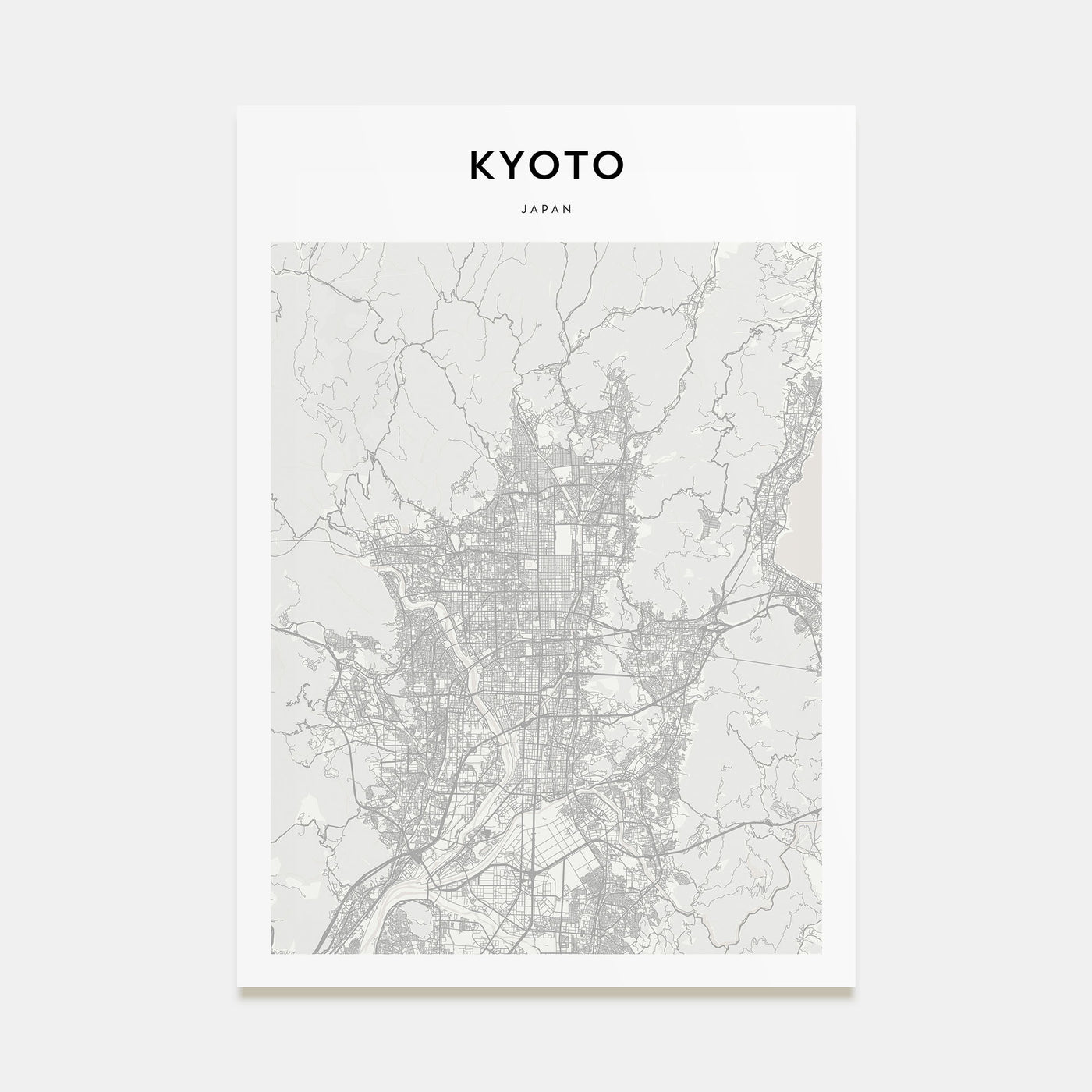 Kyoto Map Portrait Poster