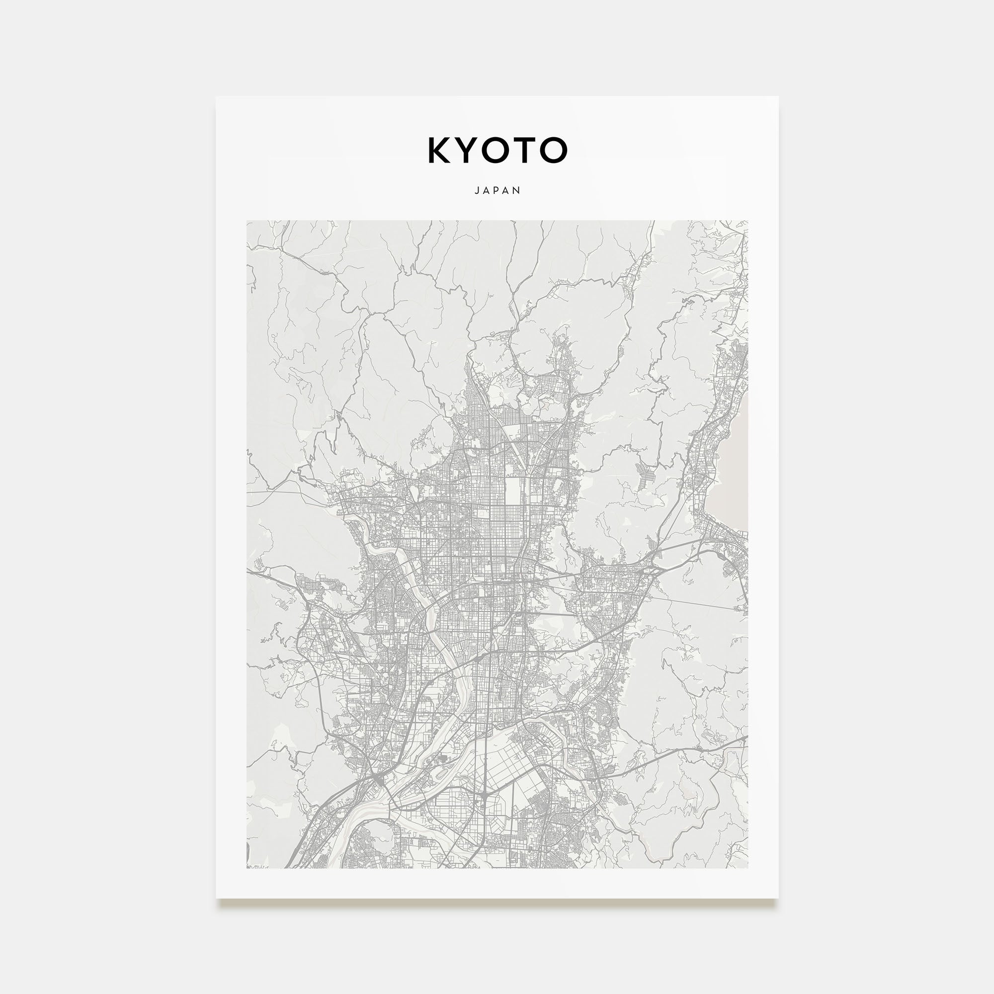 Kyoto Map Portrait Poster