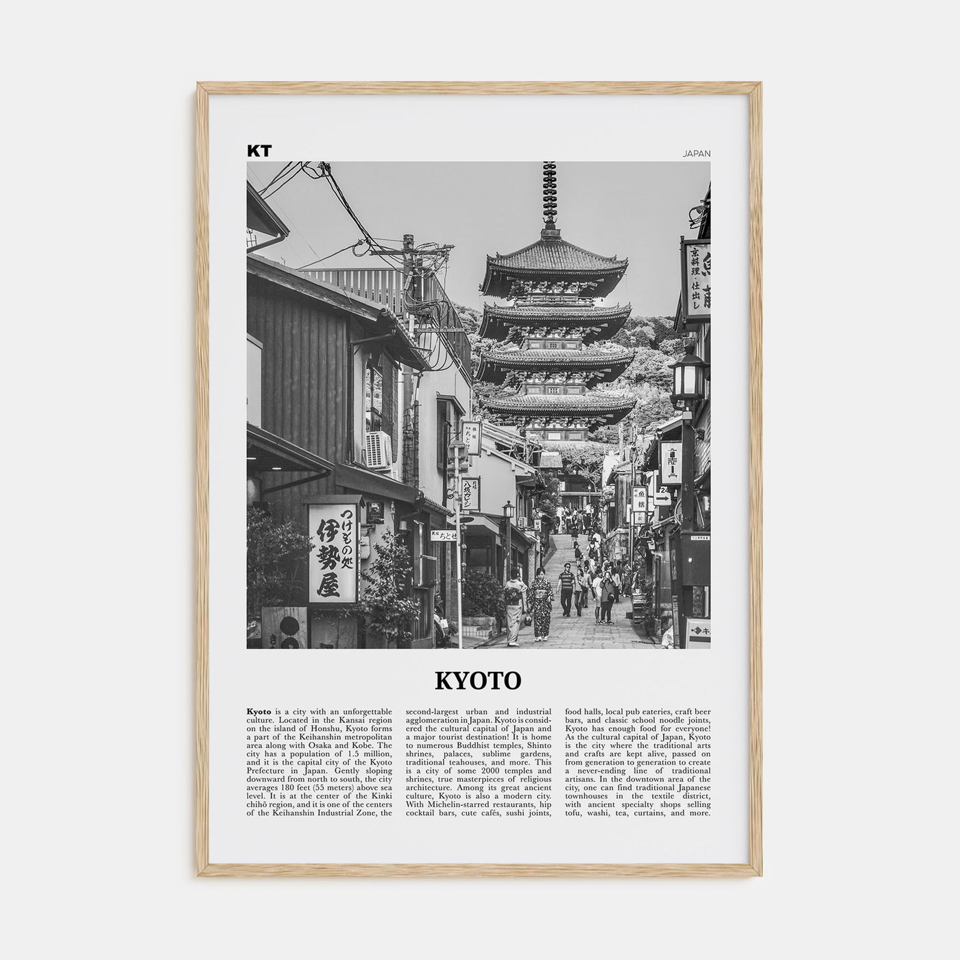 Kyoto Travel B&W No 1 Poster