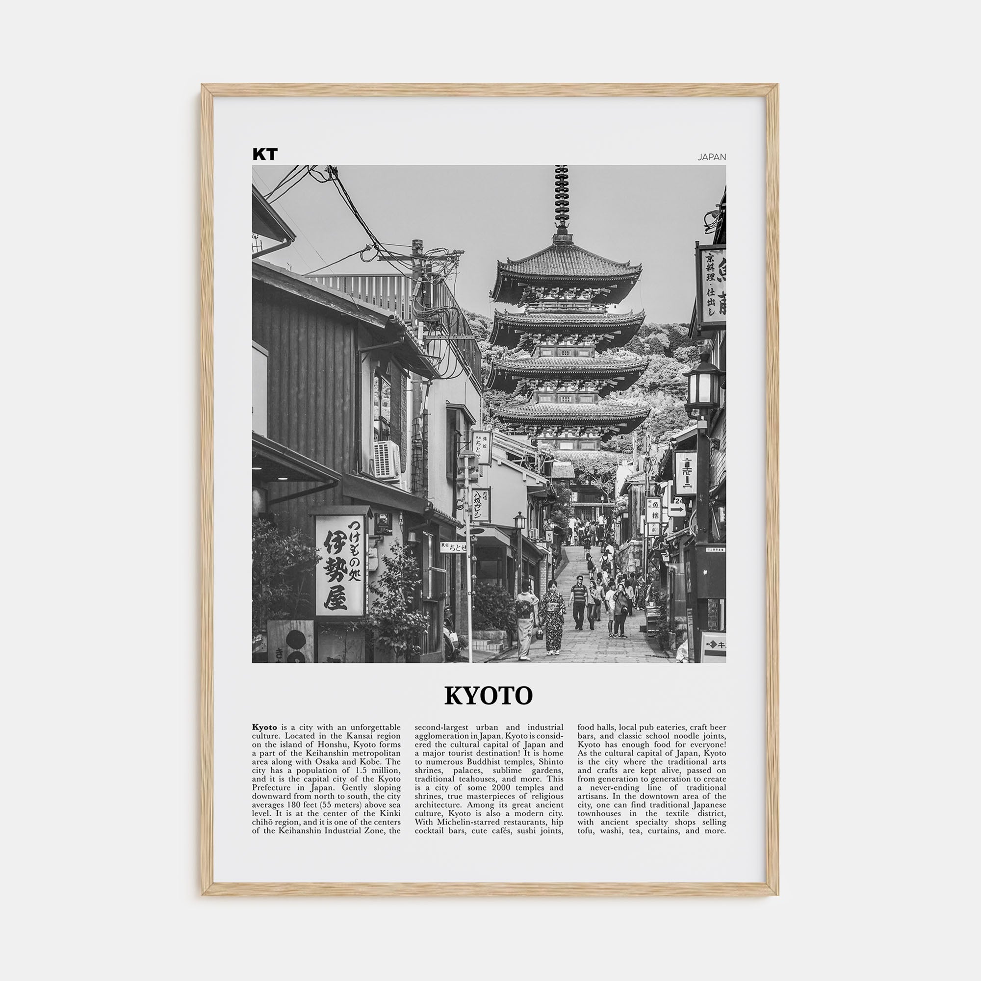 Kyoto Travel B&W No 1 Poster
