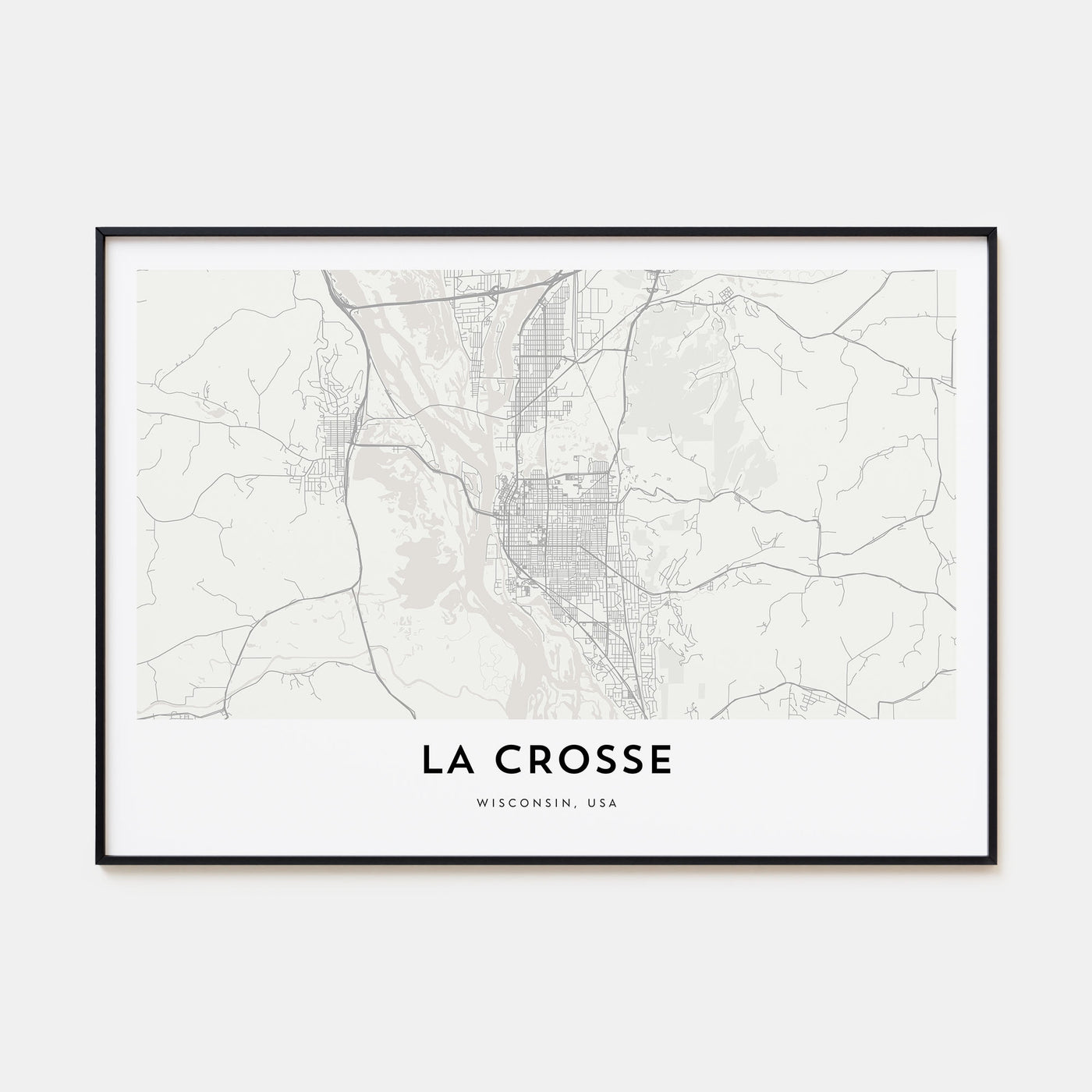 La Crosse Map Landscape Poster