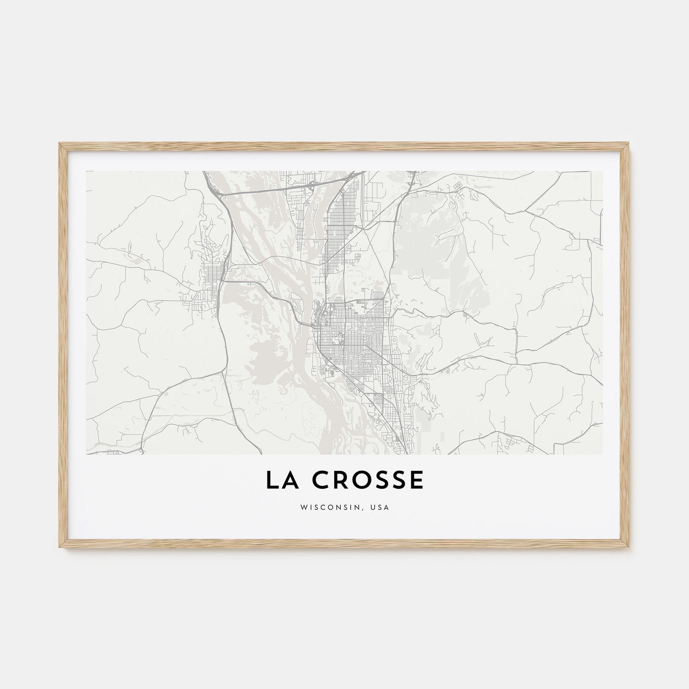 La Crosse Map Landscape Poster