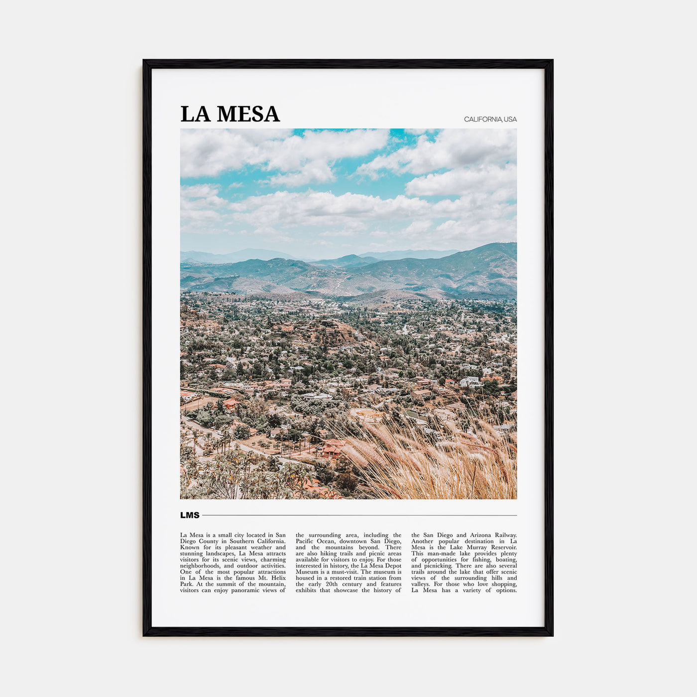 La Mesa Travel Color Poster