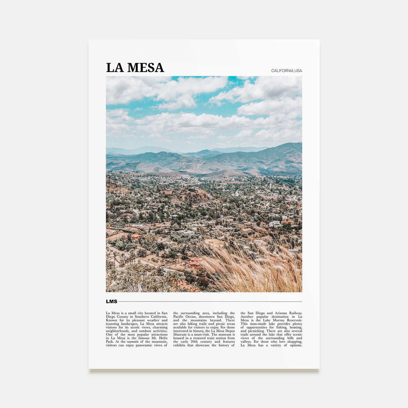 La Mesa Travel Color Poster
