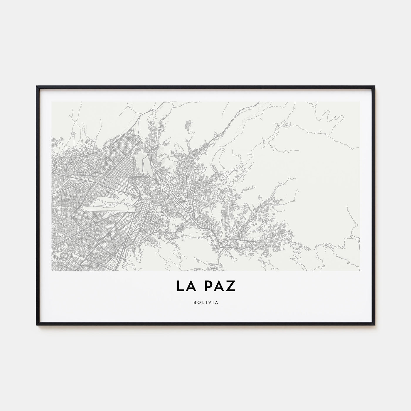 La Paz Map Landscape Poster