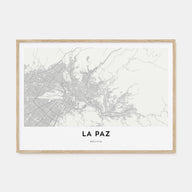 La Paz Map Landscape Poster