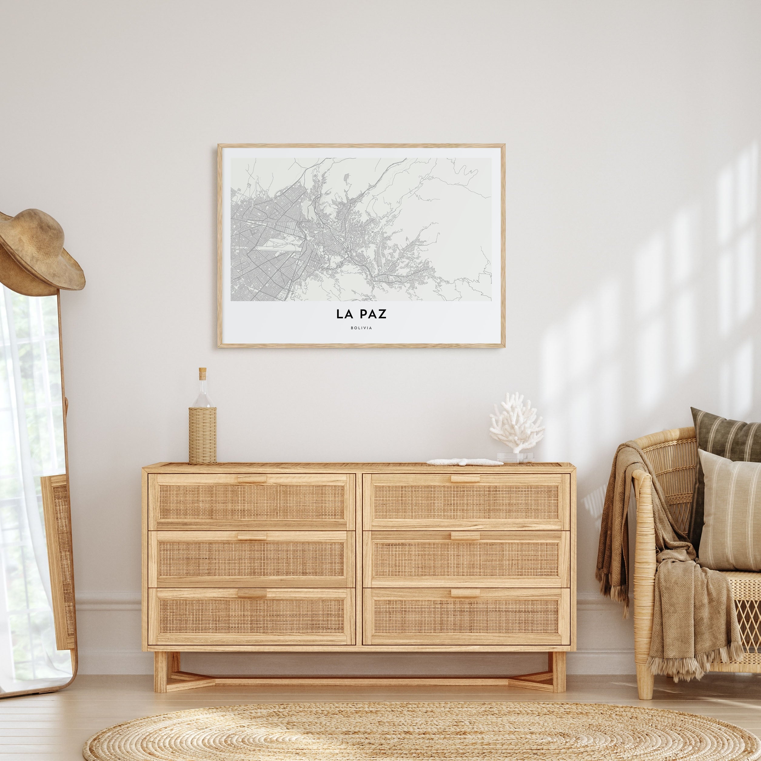 La Paz Map Landscape Poster