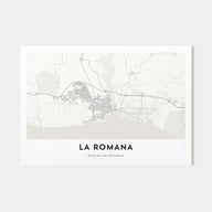 La Romana Map Landscape Poster