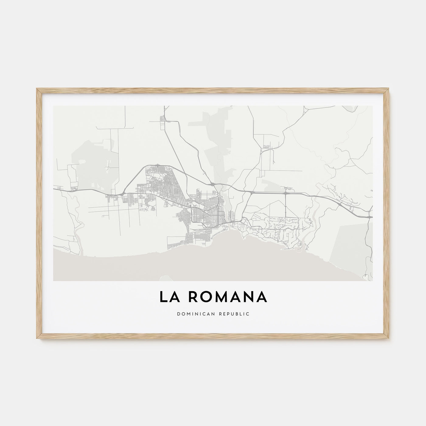 La Romana Map Landscape Poster