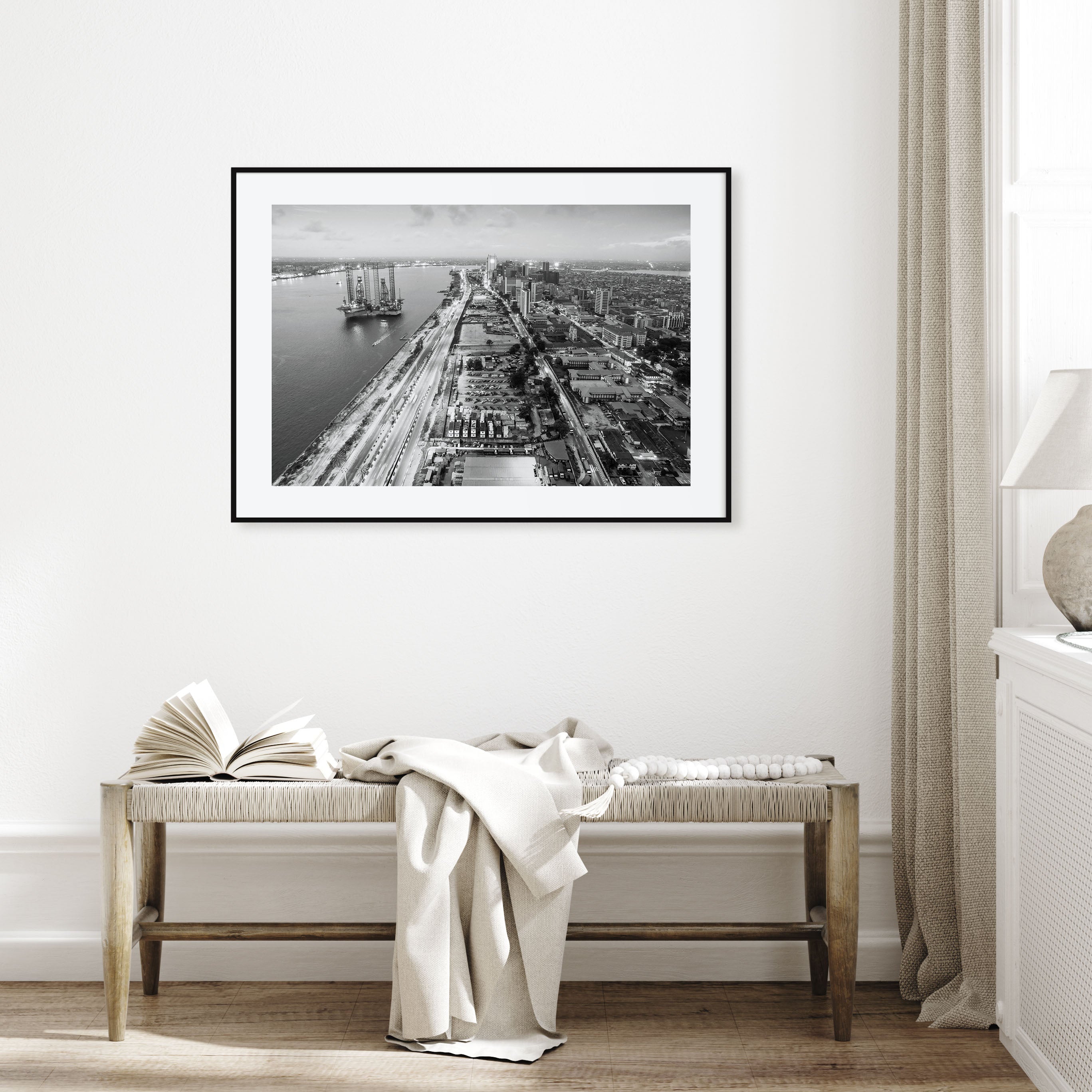 Lagos, Nigeria Landscape B&W Poster